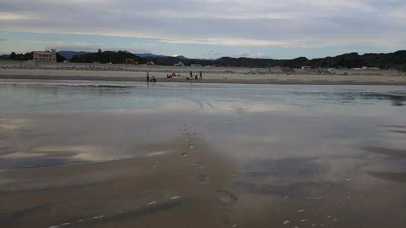 The research team at work on one of eight beaches studied. (Image: Souichiro Teriyaki, Kanazawa University)